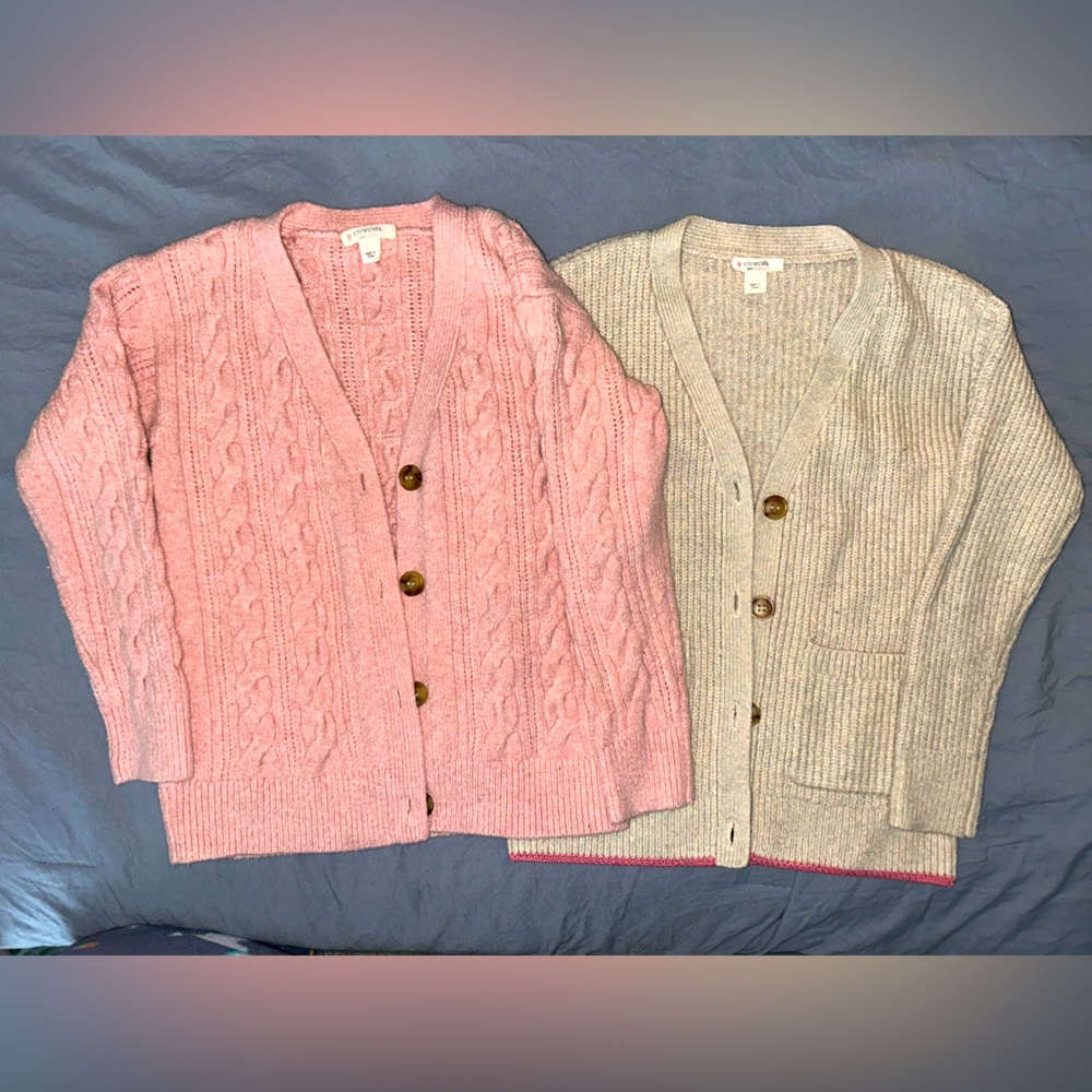 Two Girls J. Crew Cardigans